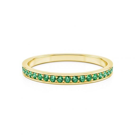Alliance Femme Originale Or Jaune 18 cts Emeraudes Astride 1