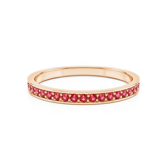 Alliance Femme Originale Or Rose 18 cts Rubis Astride 1