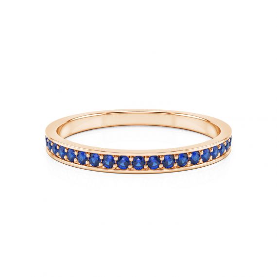 Alliance Femme Originale Or Rose 18 cts Saphirs Astride 1