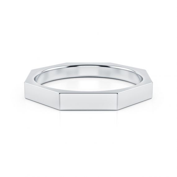 Alliance Homme Originale Auguste en Platine