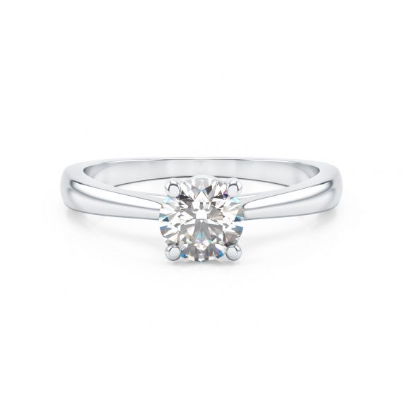 Bague Solitaire Femme Eternelle en Or Blanc 18 cts, Diamant 1