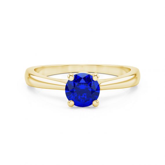 Bague Solitaire Femme Eternelle en Or Jaune 18 cts, Saphir 1