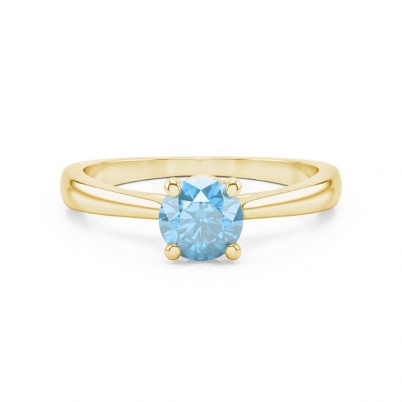 Bague Solitaire Femme Eternelle en Or Jaune 18 cts, Topaze 1
