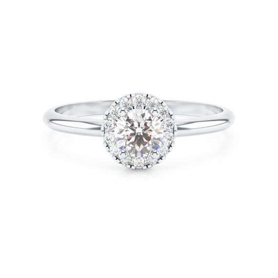 Solitaire entouré Grace en Or Blanc 18 cts  Diamant 1