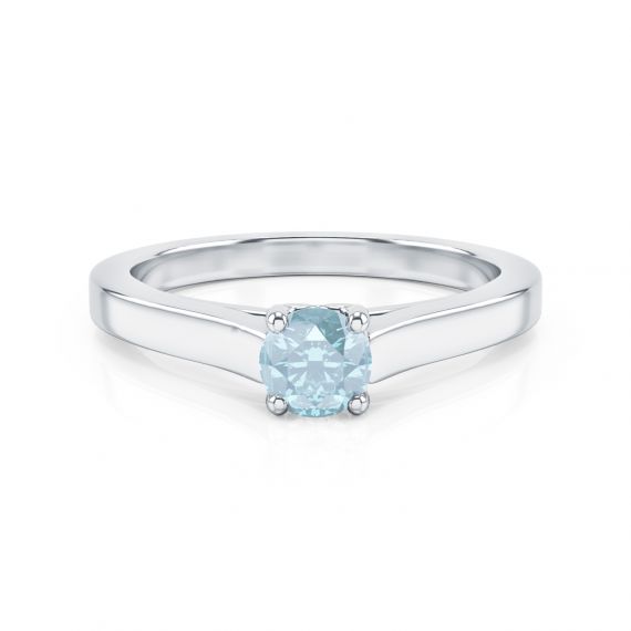Bague Passion en Or Blanc 18 cts, Aigue Marine 1