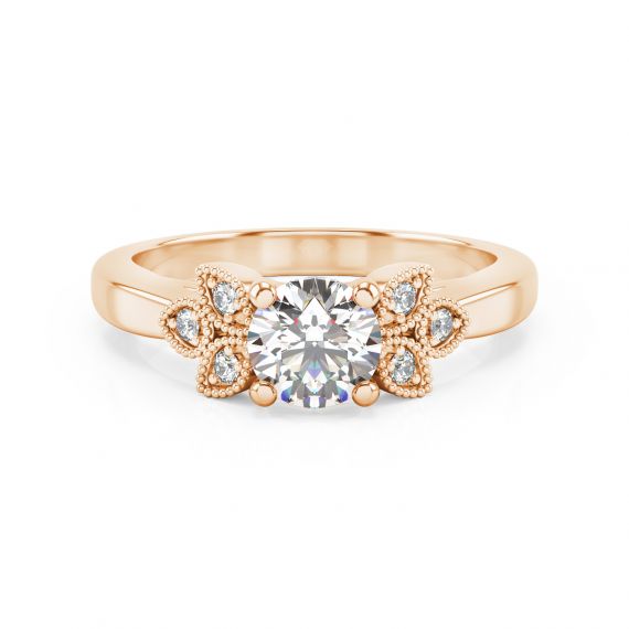 Bague Originale Tiana en Or Rose 18 cts Diamant 1