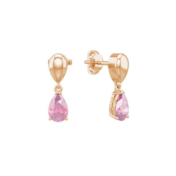 Boucles d'oreilles Dualité en Or Rose 18 cts Tourmaline 1