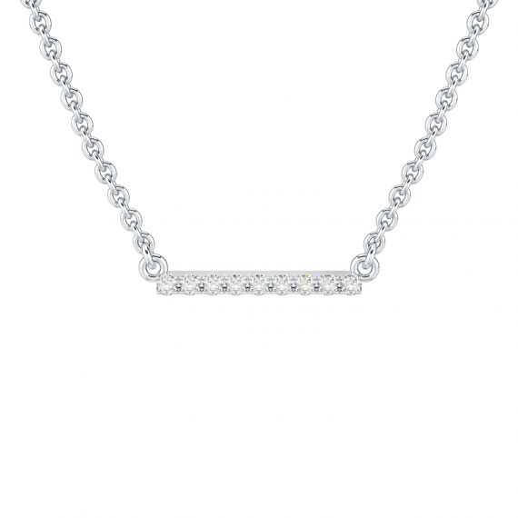 Pendentif Barrette en Or Blanc 18 cts Diamants 1