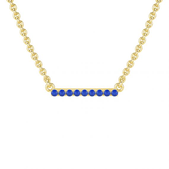 Pendentif Barrette en Or Jaune 18 cts Saphirs 1