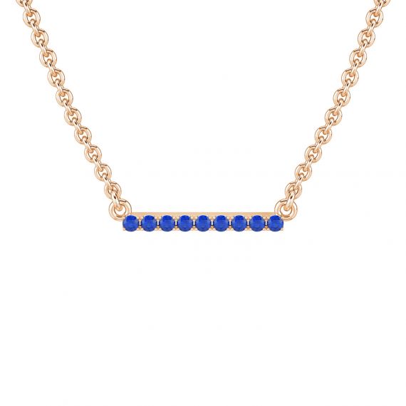 Pendentif Barrette en Or Rose 18 cts Saphirs 1