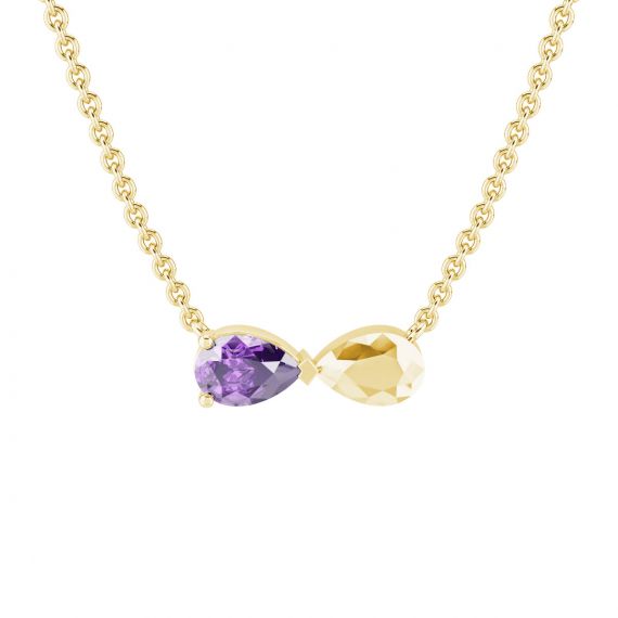 Pendentif Dualité en Or Jaune 18 cts, Améthyste 1