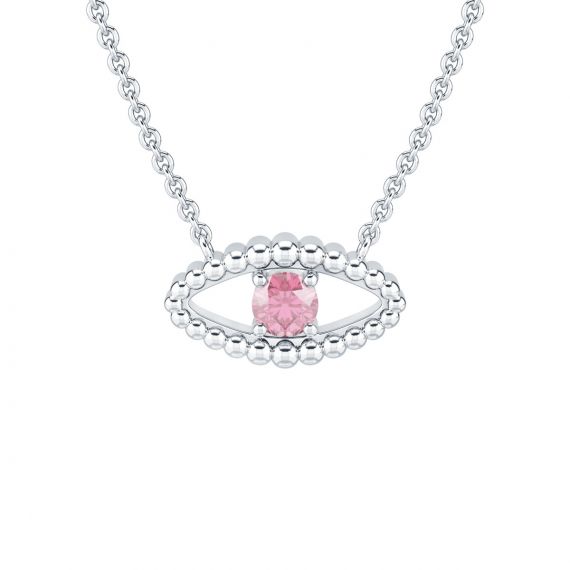 Pendentif Oeil Eden en Or Blanc 18 cts, Tourmaline 1