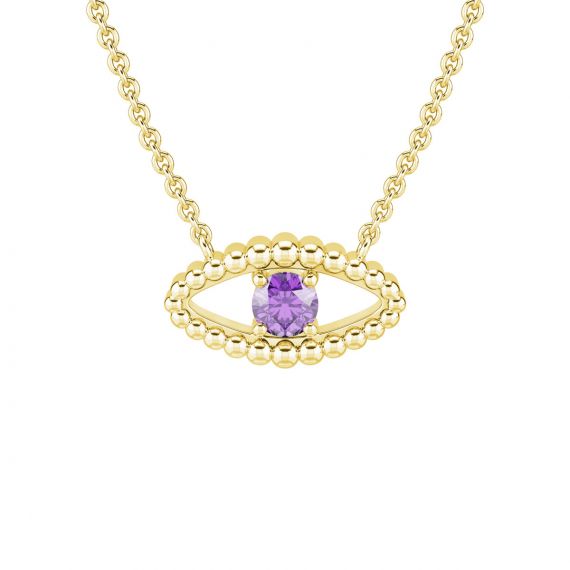 Pendentif Oeil Eden en Or Jaune 18 cts, Améthyste 1