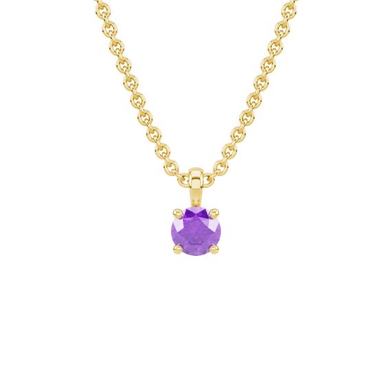 Pendentif solitaire Etincelle en Or Jaune 18 cts, Améthyste 1