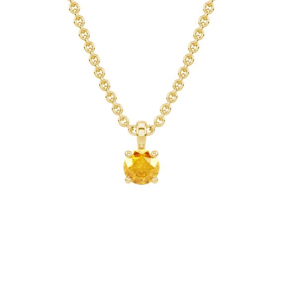 Pendentif solitaire Etincelle en Or Jaune 18 cts, Citrine 1