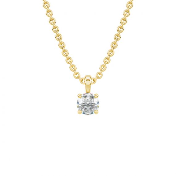 Pendentif solitaire Etincelle en Or Jaune 18 cts, Diamant 1