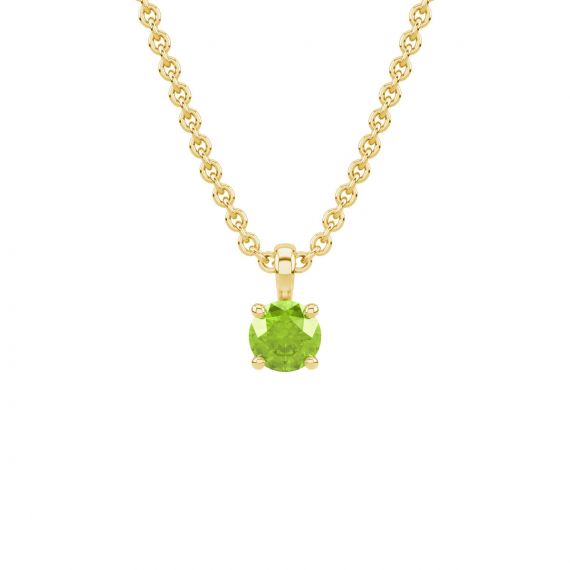 Pendentif solitaire Etincelle en Or Jaune 18 cts, Peridot 1