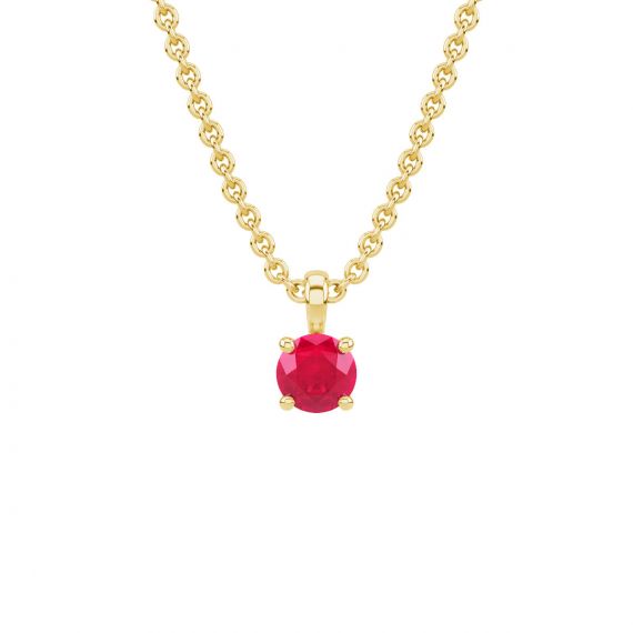 Pendentif solitaire Etincelle en Or Jaune 18 cts, Rubis 1