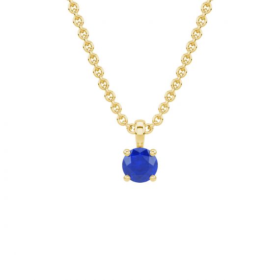 Pendentif solitaire Etincelle en Or Jaune 18 cts, Saphir 1
