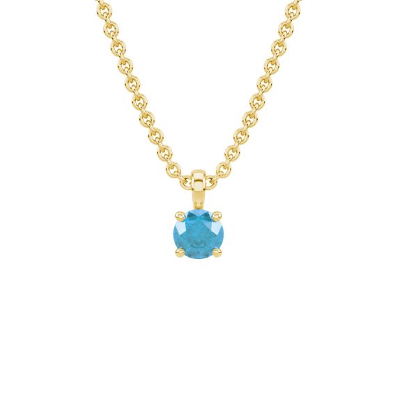Pendentif solitaire Etincelle en Or Jaune 18 cts, Topaze 1