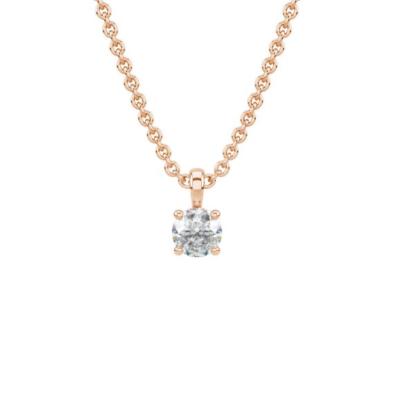 Pendentif solitaire Etincelle en Or Rose 18 cts, Diamant 1