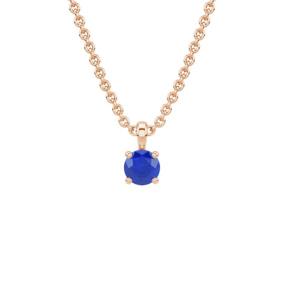 Pendentif solitaire Etincelle en Or Rose 18 cts, Saphir 1