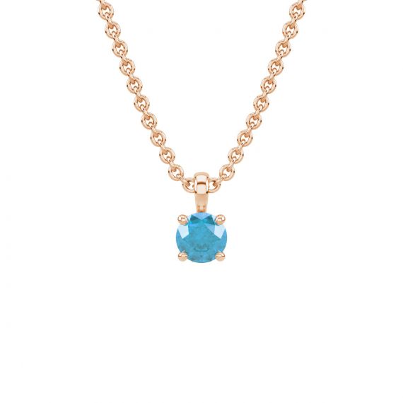 Pendentif solitaire Etincelle en Or Rose 18 cts, Topaze 1