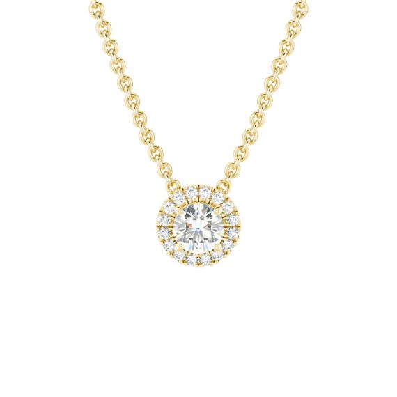 Collier Halo Grace en Or Jaune 18 cts Diamant 1