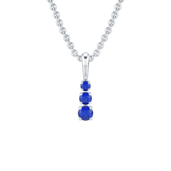 Pendentif Lylia en Or Blanc 18 cts, Saphirs 1
