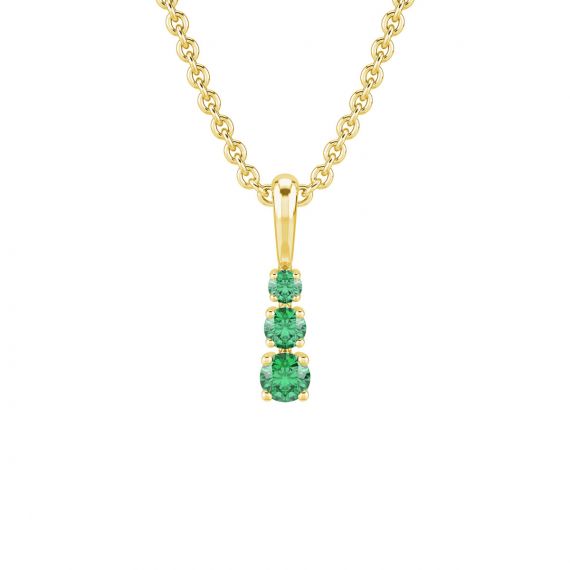 Pendentif Lylia en Or Jaune 18 cts, Emeraudes 1