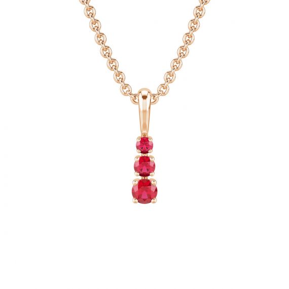 Pendentif Lylia en Or Rose 18 cts, Rubis 1