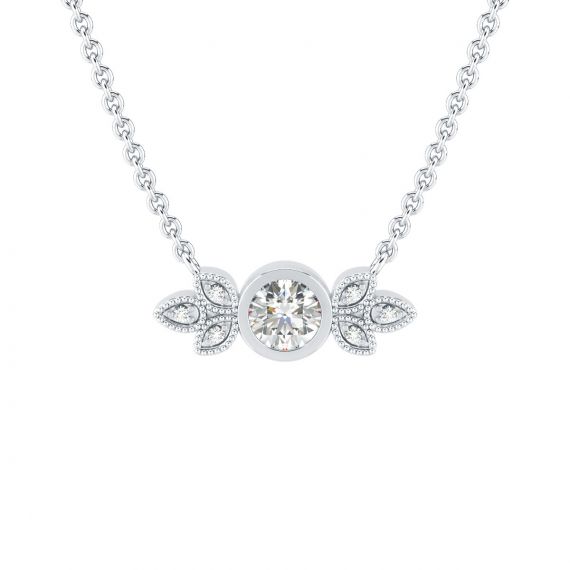 Collier Original Femme Tiana en Or Blanc 18 cts  Diamant 1
