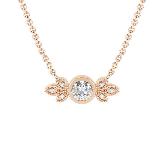 Collier Original Femme Tiana en Or Rose 18 cts Diamant 1